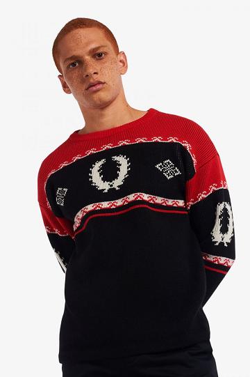 Fred Perry K2800 Miesten Neuleet Mustat | FI 1748PJJQ
